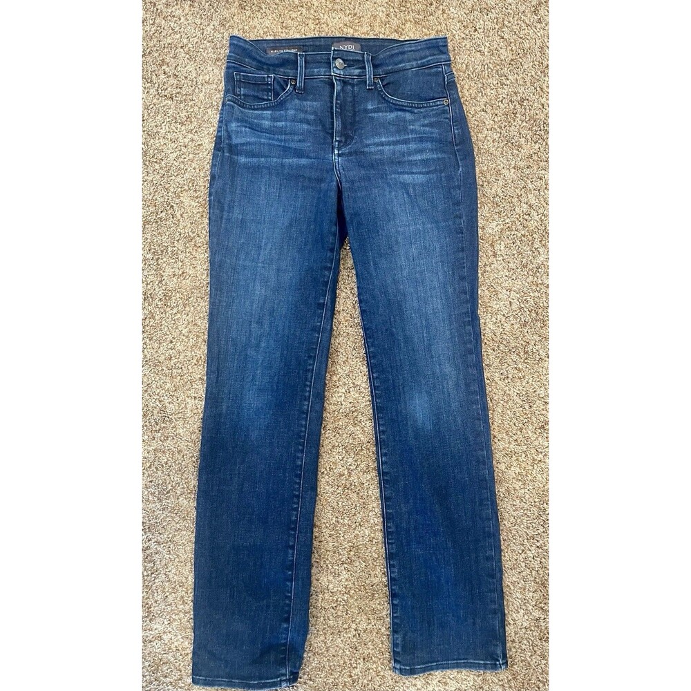 NYDJ Marilyn Straight Jeans Women's 4P Dark Wash #1026